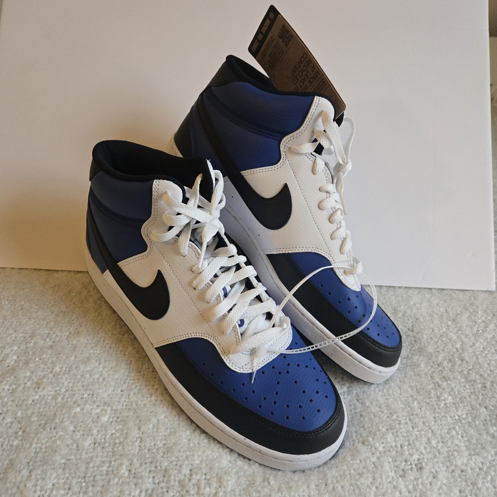 Men’s Nike Court Vision Mid Shoe-Royal Blue/White/Black Size 11 Brand New WT - Picture 7 of 12